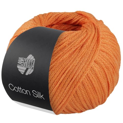 LANA GROSSA Cotton Silk | Edles Effektgarn aus Maulbeerseide gefüllt mit Baumwolle | Handstrickgarn aus 70% Baumwolle & 30% Seide | 50g Wolle zum Stricken & Häkeln | 140m Garn FB 7 von Lana Grossa