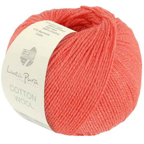 LANA GROSSA Cotton Wool | Klassisches Schurwollgarn mit Baumwolle | Handstrickgarn aus 53% Schurwolle (Merino extrafein) & 47% Baumwolle | 50g Wolle zum Stricken & Häkeln | 195m Garn FB 21 von Lana Grossa