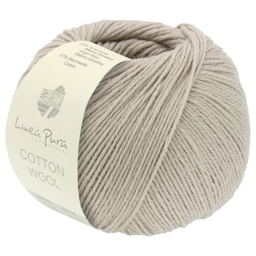 LANA GROSSA Cotton Wool | Klassisches Schurwollgarn mit Baumwolle | Handstrickgarn aus 53% Schurwolle (Merino extrafein) & 47% Baumwolle | 50g Wolle zum Stricken & Häkeln | 195m Garn FB 8 von Lana Grossa
