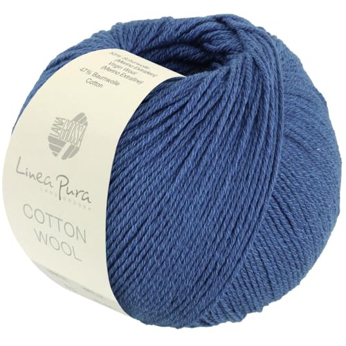 LANA GROSSA Cotton Wool | Klassisches Schurwollgarn mit Baumwolle | Handstrickgarn aus 53% Schurwolle (Merino extrafein) & 47% Baumwolle | 50g Wolle zum Stricken & Häkeln | 195m Garn FB 24 von Lana Grossa