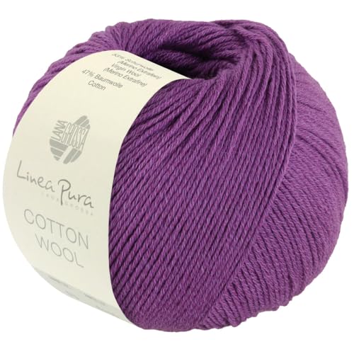 LANA GROSSA Cotton Wool | Klassisches Schurwollgarn mit Baumwolle | Handstrickgarn aus 53% Schurwolle (Merino extrafein) & 47% Baumwolle | 50g Wolle zum Stricken & Häkeln | 195m Garn FB 23 von Lana Grossa