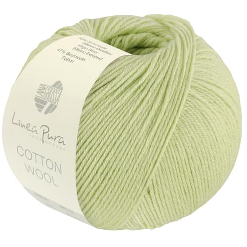 LANA GROSSA Cotton Wool | Klassisches Schurwollgarn mit Baumwolle | Handstrickgarn aus 53% Schurwolle (Merino extrafein) & 47% Baumwolle | 50g Wolle zum Stricken & Häkeln | 195m Garn von Lana Grossa