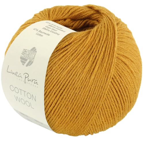 LANA GROSSA Cotton Wool | Klassisches Schurwollgarn mit Baumwolle | Handstrickgarn aus 53% Schurwolle (Merino extrafein) & 47% Baumwolle | 50g Wolle zum Stricken & Häkeln | 195m Garn FB 27 von Lana Grossa
