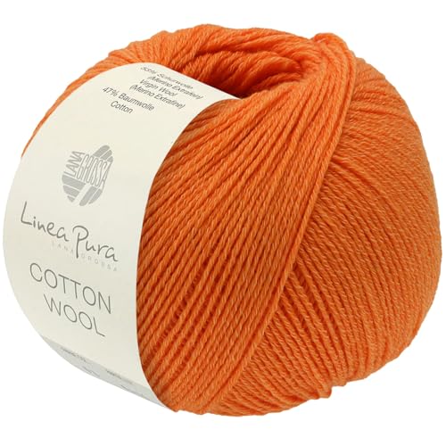 LANA GROSSA Cotton Wool | Klassisches Schurwollgarn mit Baumwolle | Handstrickgarn aus 53% Schurwolle (Merino extrafein) & 47% Baumwolle | 50g Wolle zum Stricken & Häkeln | 195m Garn FB 34 von Lana Grossa