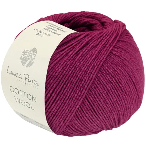 LANA GROSSA Cotton Wool | Klassisches Schurwollgarn mit Baumwolle | Handstrickgarn aus 53% Schurwolle (Merino extrafein) & 47% Baumwolle | 50g Wolle zum Stricken & Häkeln | 195m Garn FB 28 von Lana Grossa