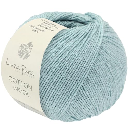 LANA GROSSA Cotton Wool | Klassisches Schurwollgarn mit Baumwolle | Handstrickgarn aus 53% Schurwolle (Merino extrafein) & 47% Baumwolle | 50g Wolle zum Stricken & Häkeln | 195m Garn FB 32 von Lana Grossa