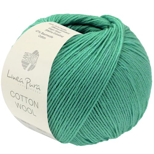 LANA GROSSA Cotton Wool | Klassisches Schurwollgarn mit Baumwolle | Handstrickgarn aus 53% Schurwolle (Merino extrafein) & 47% Baumwolle | 50g Wolle zum Stricken & Häkeln | 195m Garn FB 31 von Lana Grossa