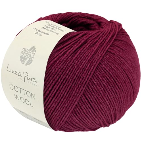LANA GROSSA Cotton Wool | Klassisches Schurwollgarn mit Baumwolle | Handstrickgarn aus 53% Schurwolle (Merino extrafein) & 47% Baumwolle | 50g Wolle zum Stricken & Häkeln | 195m Garn FB 29 von Lana Grossa