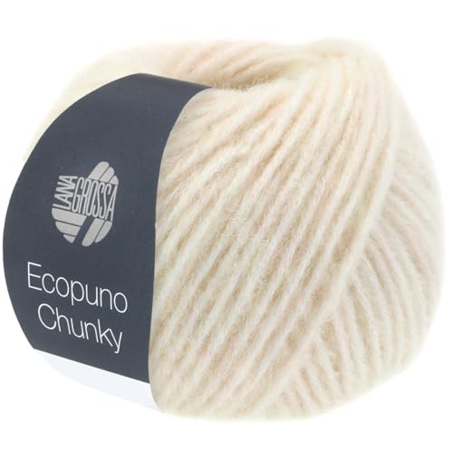 LANA GROSSA Ecopuno Chunky | Superleichtes, flauschiges Effektgarn mit Baby Alpaka | Handstrickgarn aus 33% Schurwolle (Merino) & 19% Alpaka | 50g Wolle zum Stricken & Häkeln | 70m Garn FB 130 von Lana Grossa