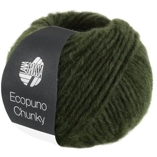 LANA GROSSA Ecopuno Chunky | Superleichtes, flauschiges Effektgarn mit Baby Alpaka | Handstrickgarn aus 33% Schurwolle (Merino) & 19% Alpaka | 50g Wolle zum Stricken & Häkeln | 70m Garn FB 138 von Lana Grossa