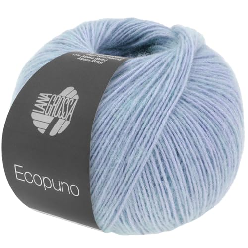 LANA GROSSA Ecopuno | Edle Netzgarnstruktur aus Baumwolle gefüllt mit Merino/Alpaka | Handstrickgarn aus 17% Schurwolle & 11% Alpaka Wolle | 50g Wolle zum Stricken & Häkeln | 215m Garn FB 207 von Lana Grossa