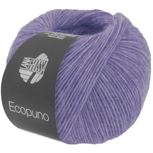 LANA GROSSA Ecopuno | Edle Netzgarnstruktur aus Baumwolle gefüllt mit Merino/Alpaka | Handstrickgarn aus 17% Schurwolle (Merino) & 11% Alpaka Wolle | 50g Wolle zum Stricken & Häkeln | 215m Garn von Lana Grossa