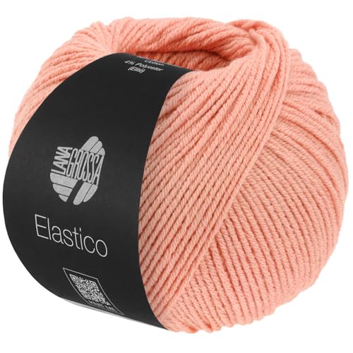 LANA GROSSA Elastico | Baumwoll-Klassiker mit leichtem Stretchanteil | Handstrickgarn aus 96% Baumwolle & 4% Polyester (Elite)| 50g Wolle zum Stricken & Häkeln | 160m Garn von Lana Grossa