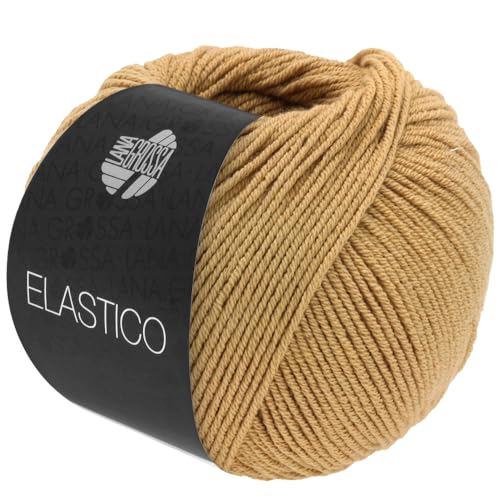 LANA GROSSA Elastico | Baumwoll-Klassiker mit leichtem Stretchanteil | Handstrickgarn aus 96% Baumwolle & 4% Polyester (Elite)| 50g Wolle zum Stricken & Häkeln | 160m Garn von Lana Grossa