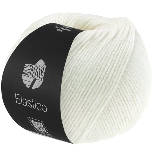 LANA GROSSA Elastico | Baumwoll-Klassiker mit leichtem Stretchanteil | Handstrickgarn aus 96% Baumwolle & 4% Polyester (Elite)| 50g Wolle zum Stricken & Häkeln | 160m Garn von Lana Grossa