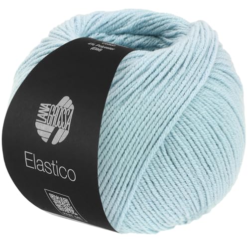 LANA GROSSA Elastico | Baumwoll-Klassiker mit leichtem Stretchanteil | Handstrickgarn aus 96% Baumwolle & 4% Polyester (Elite)| 50g Wolle zum Stricken & Häkeln | 160m Garn von Lana Grossa