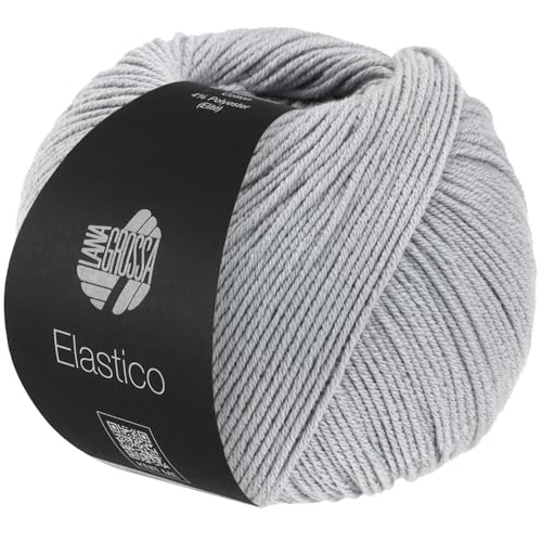 LANA GROSSA Elastico | Baumwoll-Klassiker mit leichtem Stretchanteil | Handstrickgarn aus 96% Baumwolle & 4% Polyester (Elite)| 50g Wolle zum Stricken & Häkeln | 160m Garn von Lana Grossa