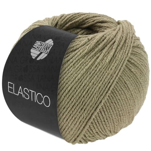 LANA GROSSA Elastico | Baumwoll-Klassiker mit leichtem Stretchanteil | Handstrickgarn aus 96% Baumwolle & 4% Polyester (Elite)| 50g Wolle zum Stricken & Häkeln | 160m Garn von Lana Grossa