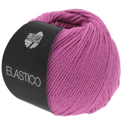 LANA GROSSA Elastico | Baumwoll-Klassiker mit leichtem Stretchanteil | Handstrickgarn aus 96% Baumwolle & 4% Polyester (Elite)| 50g Wolle zum Stricken & Häkeln | 160m Garn FB 163 von Lana Grossa