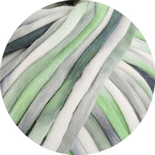 LANA GROSSA Gelato | Weiches, gefülltes Baumwoll-Schlauchbändchen mit buntem Sprenkeldruck | Handstrickgarn aus 52% Baumwolle & 48% Polyamid | 100g Wolle zum Stricken & Häkeln | 80m Garn von Lana Grossa