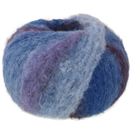 LANA GROSSA Gigante | Voluminöses Alpakagarn mit Effektstruktur und Streifen im Farbverlauf | Handstrickgarn aus 70% Alpaka (Fein) & 30% Polyamid | 100g Wolle zum Stricken & Häkeln | 300m Garn FB 13 von Lana Grossa