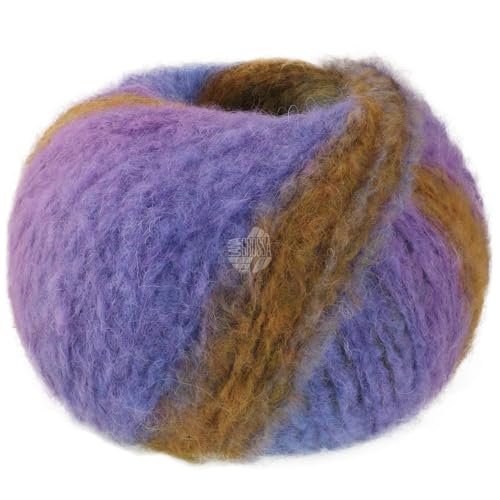LANA GROSSA Gigante | Voluminöses Alpakagarn mit Effektstruktur und Streifen im Farbverlauf | Handstrickgarn aus 70% Alpaka (Fein) & 30% Polyamid | 100g Wolle zum Stricken & Häkeln | 300m Garn FB 14 von Lana Grossa
