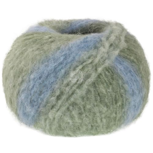 LANA GROSSA Gigante | Voluminöses Alpakagarn mit Effektstruktur und Streifen im Farbverlauf | Handstrickgarn aus 70% Alpaka (Fein) & 30% Polyamid | 100g Wolle zum Stricken & Häkeln | 300m Garn FB 16 von Lana Grossa