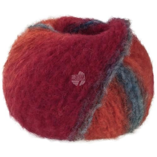 LANA GROSSA Gigante | Voluminöses Alpakagarn mit Effektstruktur und Streifen im Farbverlauf | Handstrickgarn aus 70% Alpaka (Fein) & 30% Polyamid | 100g Wolle zum Stricken & Häkeln | 300m Garn FB 18 von Lana Grossa