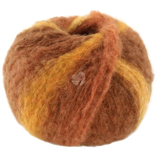 LANA GROSSA Gigante | Handstrickgarn aus 70% Alpaka (Fein) & 30% Polyamid | 100g Wolle zum Stricken & Häkeln | 300m Garn | Ocker/Nougat/Grau-/Schokobraun/Sandgelb - 6 von Lana Grossa