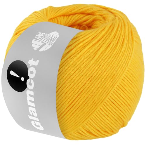 LANA GROSSA Glamcot | Zart glänzende, multifile Baumwoll-Viskosemischung | Handstrickgarn aus 60% Lyocell (Tencel TM) & 40% Baumwolle | 50g Wolle zum Stricken & Häkeln | 155m Garn FB 3 von Lana Grossa