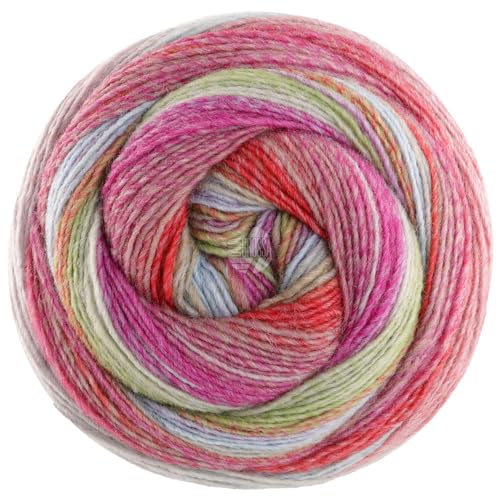 LANA GROSSA Gomitolo Arte | Dochtgarn mit unterschiedlichen Degrade-Farbverläufen | Handstrickgarn aus 60% Schurwolle & 40% Polyacryl | 200g Wolle zum Stricken & Häkeln | 700m Garn FB 1023 von Lana Grossa