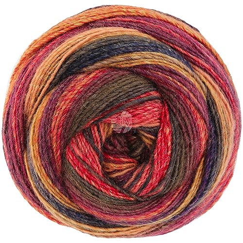 LANA GROSSA Gomitolo Arte | Dochtgarn mit unterschiedlichen Degrade-Farbverläufen | Handstrickgarn aus 60% Schurwolle & 40% Polyacryl | 200g Wolle zum Stricken & Häkeln | 700m Garn FB 1014 von Lana Grossa