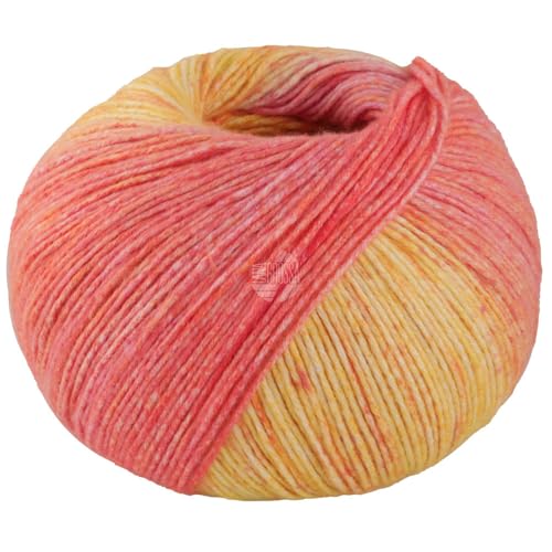 LANA GROSSA Gomitolo Mambo | Flauschig Baumwollgarn mit interessantem Streifen-Farbverlauf aus dem Knäuel | Handstrickgarn aus 100% Baumwolle (Bio) |100g Wolle zum Stricken & Häkeln | 240m Garn von Lana Grossa