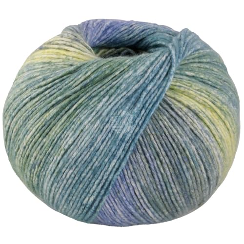 LANA GROSSA Gomitolo Mambo | Flauschig Baumwollgarn mit interessantem Streifen-Farbverlauf aus dem Knäuel | Handstrickgarn aus 100% Baumwolle (Bio) |100g Wolle zum Stricken & Häkeln | 240m Garn von Lana Grossa