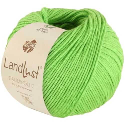 LANA GROSSA Landlust Baumwolle | Klassisches Bio-Baumwollgarn, Gots zertifiziert | Handstrickgarn aus 100% Baumwolle (Bio) | 50g Wolle zum Stricken & Häkeln | 115m Garn von Lana Grossa
