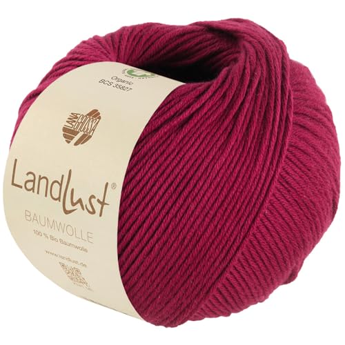LANA GROSSA Landlust Baumwolle | Klassisches Bio-Baumwollgarn, Gots zertifiziert | Handstrickgarn aus 100% Baumwolle (Bio) | 50g Wolle zum Stricken & Häkeln | 115m Garn von Lana Grossa