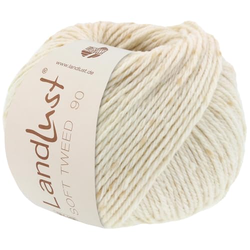 LANA GROSSA Landlust Soft Tweed 90 | Klassisch verzwirntes Tweedgarn aus Schurwolle mit mehrfarbigen Noppen | Handstrickgarn aus 100% Merinowolle | 50g Wolle zum Stricken & Häkeln | 90m Garn FB1 von Lana Grossa
