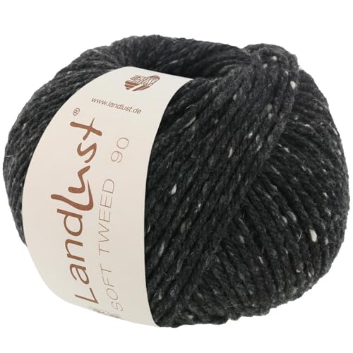 LANA GROSSA Landlust Soft Tweed 90 | Klassisch verzwirntes Tweedgarn aus Schurwolle mit mehrfarbigen Noppen | Handstrickgarn aus 100% Merinowolle | 50g Wolle zum Stricken & Häkeln | 90m Garn FB6 von Lana Grossa