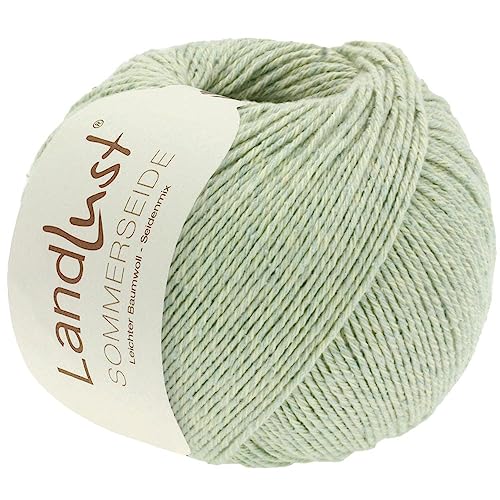 LANA GROSSA Landlust Sommerseide | Feines & leichtes Baumwoll-Seidengarn | Handstrickgarn aus 50% Seide & 50% Baumwolle | 50g Wolle zum Stricken & Häkeln | 170m Garn von Lana Grossa