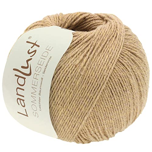 LANA GROSSA Landlust Sommerseide | Feines & leichtes Baumwoll-Seidengarn | Handstrickgarn aus 50% Seide & 50% Baumwolle | 50g Wolle zum Stricken & Häkeln | 170m Garn von Lana Grossa
