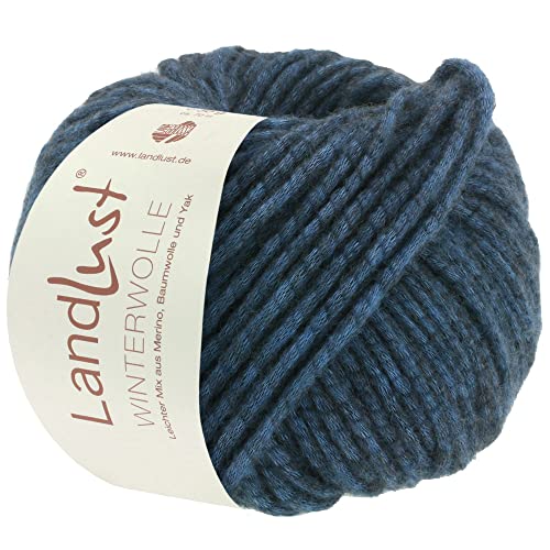 LANA GROSSA Landlust Winterwolle | Soffilo mit Yakfasern | Handstrickgarn aus 50% Schurwolle (Merino), 35% Baumwolle & 15% Yak | 50g Wolle zum Stricken & Häkeln | 70m Garn FB26 von Lana Grossa