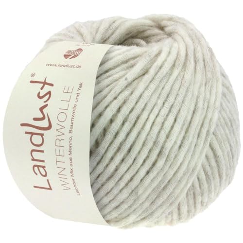 LANA GROSSA Landlust Winterwolle | Soffilo mit Yakfasern | Handstrickgarn aus 50% Schurwolle (Merino), 35% Baumwolle & 15% Yak | 50g Wolle zum Stricken & Häkeln | 70m Garn von Lana Grossa