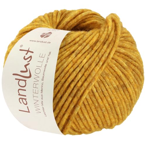 LANA GROSSA Landlust Winterwolle | Soffilo mit Yakfasern | Handstrickgarn aus 50% Schurwolle (Merino), 35% Baumwolle & 15% Yak | 50g Wolle zum Stricken & Häkeln | 70m Garn FB33 von Lana Grossa