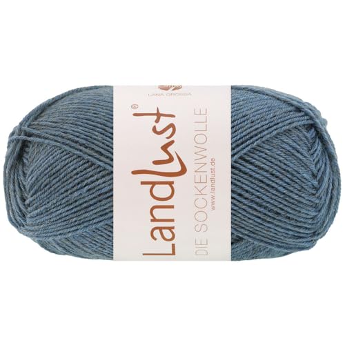 LANA GROSSA Landlust die Sockenwolle 50g | Klassisches Sockengarn in edlen Melangefarben aus 80% Schurwolle (Merino) & 20% Polyamid | 50g waschmaschinenfeste Wolle zum Stricken & Häkeln | 210m Garn von Lana Grossa