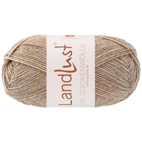 LANA GROSSA Landlust die Sockenwolle 50g | Klassisches Sockengarn in edlen Melangefarben aus 80% Schurwolle (Merino) & 20% Polyamid | 50g waschmaschinenfest zum Stricken & Häkeln | 210m Garn FB1609 von Lana Grossa