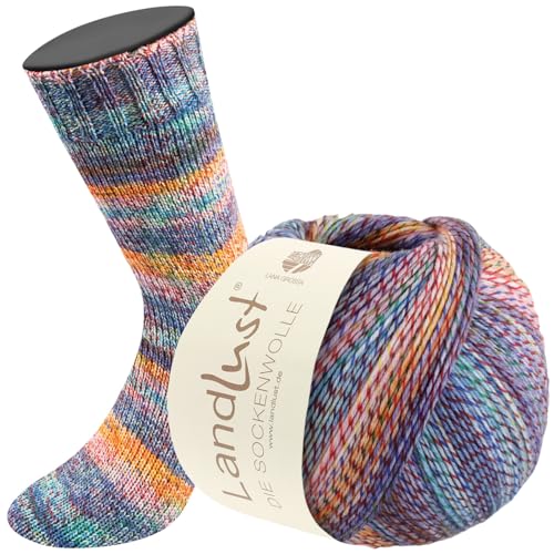 LANA GROSSA Landlust die Sockenwolle | Garn aus Merinowolle in verschiedenen Farben | Handstrickgarn aus 80% Schurwolle (Merino) & 20% Polyamid | 100g Wolle zum Stricken & Häkeln | 420m Garn FB213 von Lana Grossa