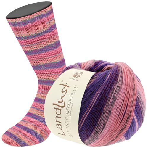LANA GROSSA Landlust die Sockenwolle | Garn aus Merinowolle in verschiedenen Farben | Handstrickgarn aus 80% Schurwolle (Merino) & 20% Polyamid | 100g Wolle zum Stricken & Häkeln | 420m Garn FB422 von Lana Grossa