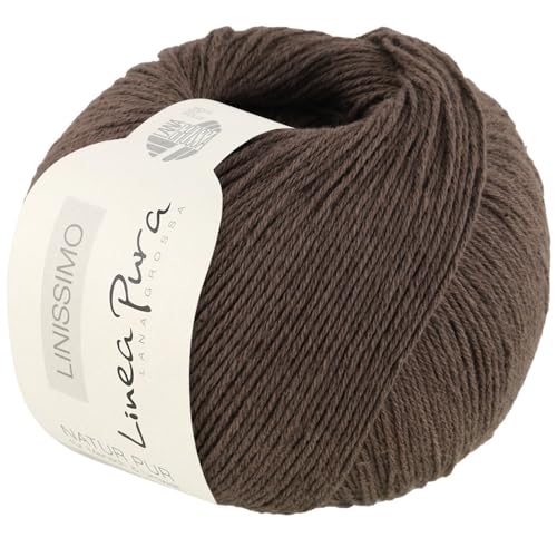 LANA GROSSA Linissimo | Leichtes, locker verzwirntes Baumwoll-Leinengarn | Handstrickgarn aus 50% Baumwolle & 50% Leinen | 50g Wolle zum Stricken & Häkeln | 187m Garn von Lana Grossa