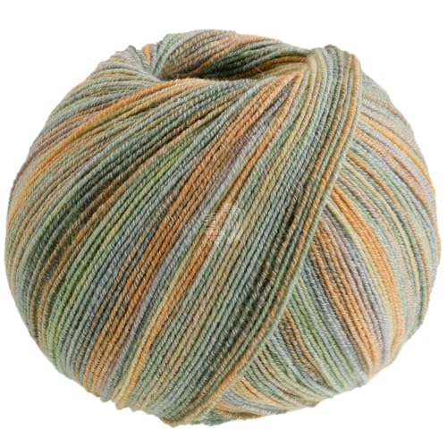 LANA GROSSA MW100 Cotton Bamboo Sole Mix | 4-fädiger Baumwoll Klassiker | Handstrickgarn aus 40% Baumwolle, 25% Schurwolle, 20% Viskose (Bambus), 8% Polyamid & 7% Polyester | 100g & 420m Wolle FB6417 von Lana Grossa