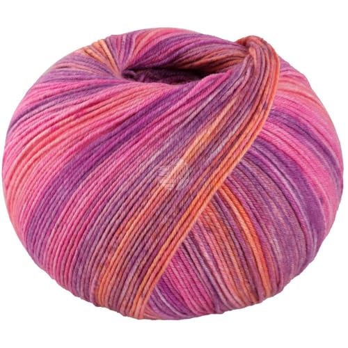 LANA GROSSA MW100 Seta Piano | Waschmaschinenfestes Sockengarn mit Seidenanteil | Handstrickgarn aus 55% Schurwolle (Merino), 25% Polyamid & 20% Seide | 100g Wolle zum Stricken & Häkeln | 420m Garn von Lana Grossa